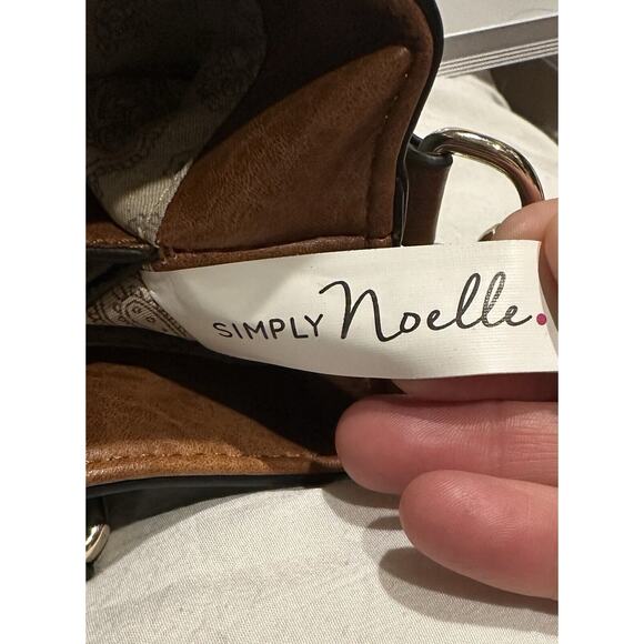 Simply Noelle Women's Shoulder Bag Purse Teal/Brown Handbag Zippers Storage - Picture 11 of 13